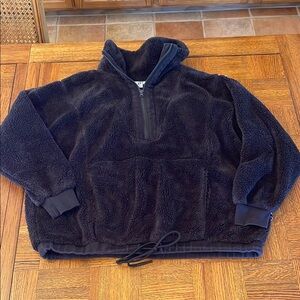 JOYLAB Cozy Black PLUSH Fleece Pullover MEDIUM
